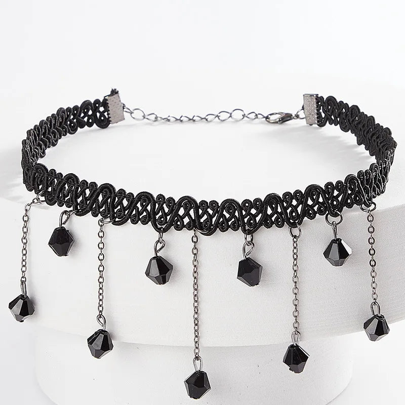 Gothic Punk Lace Choker Necklace For Women Fashion Retro Clavicle Chain Halloween Collar Choker Steampunk Jewelry Gift for Girl