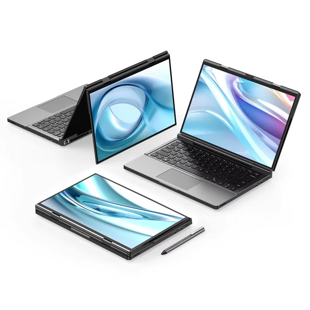 New 2025 Versio In stock! GPD DUO 13 Inch Dual Touch Screen AMD AI 9 HX 370 Processor 32GB RAM 1TB SSD Portable Business Laptop