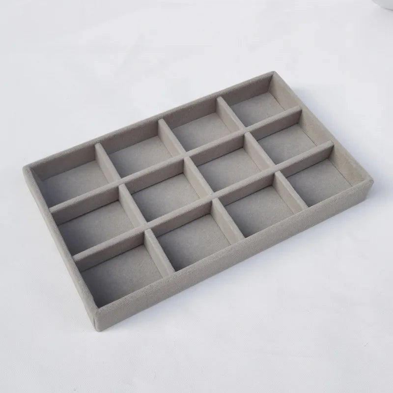 1pc Velvet Jewelry Display Stackable Exquisite Jewellery Holder Portable Ring Earrings Necklace Organizer Box Organizator