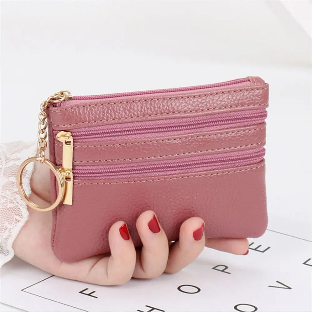 Soft Mini Card Holder Wallet Multi-functional Bag Women Wallet Clutch Zip Female Short Small Coin Purse Money Bag