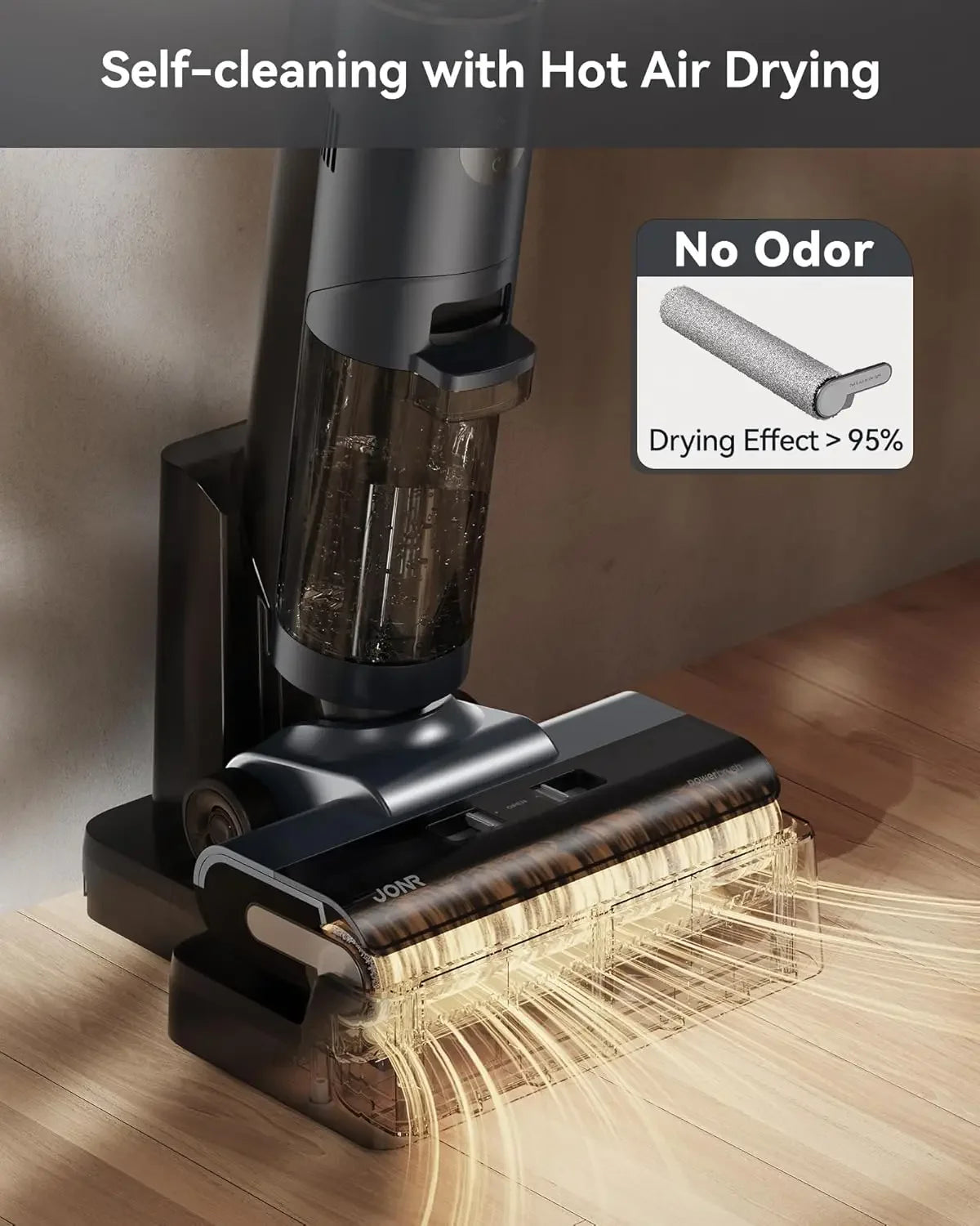 ED12 PRO Cordless Wet Dry Vacuum Cleaner, Vacuum Mop All-in-One with Hot Air Drying Self-cleaning,