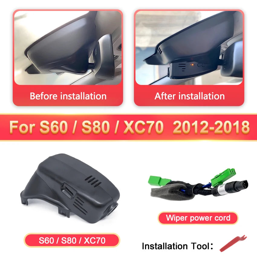 HD 4K Dash Cam DVR Ccamera for Volvo XC40 XC60 XC90 S60 V60 S90 V90 V40 S80 XC70 C40 Car Dvr UHD Mini Camera WiFi Video Recorder