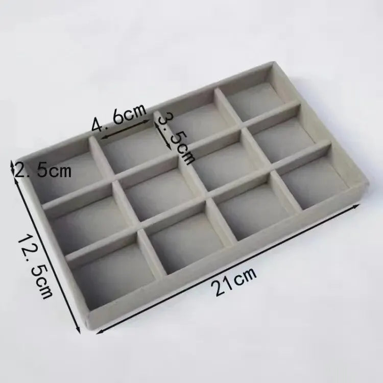 1pc Velvet Jewelry Display Stackable Exquisite Jewellery Holder Portable Ring Earrings Necklace Organizer Box Organizator