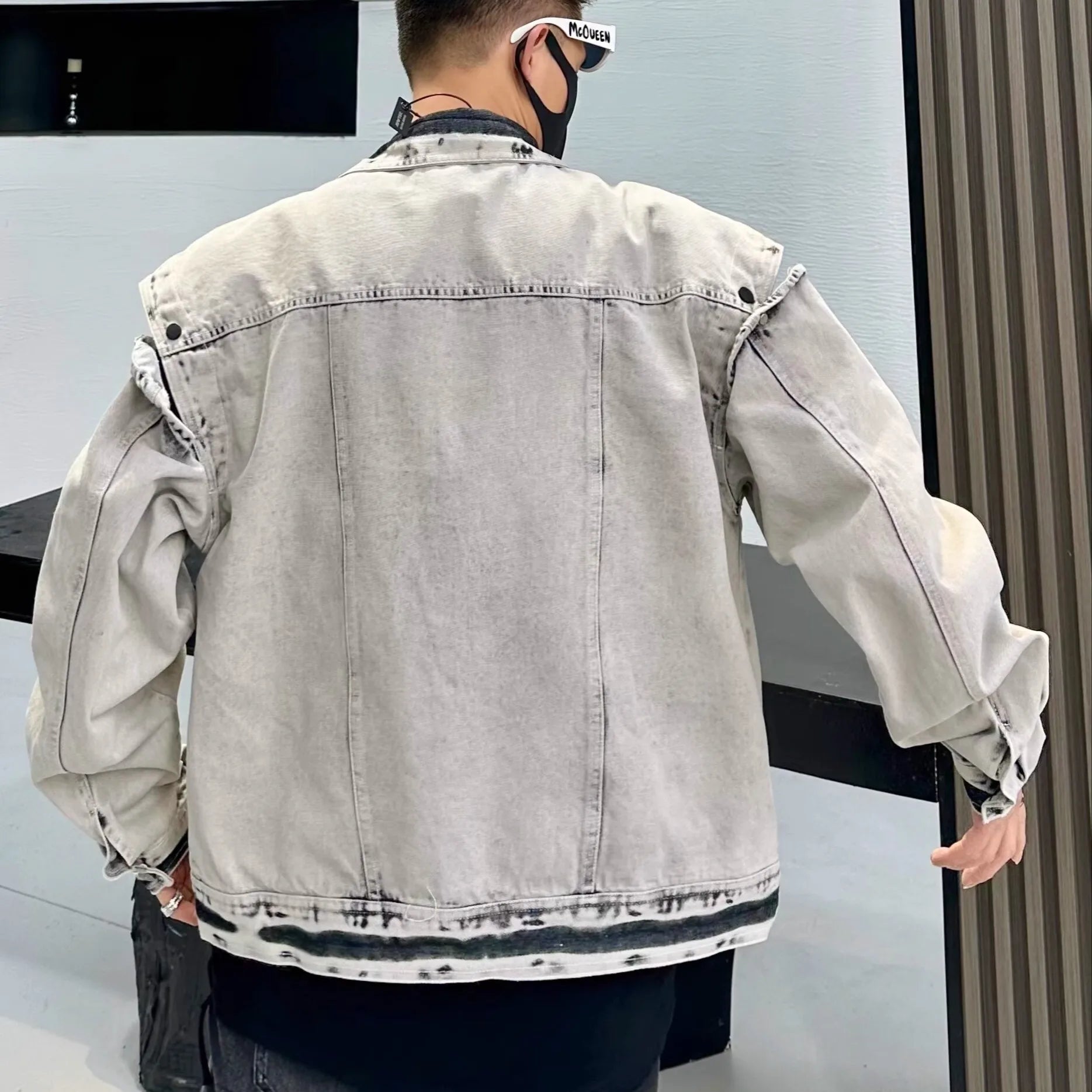Autumn Men Solid Denim Jackets Fashion Motorcycle Vintage Jeans Jackets Hommes Slim Fit Cotton Casual Black Blue Coats