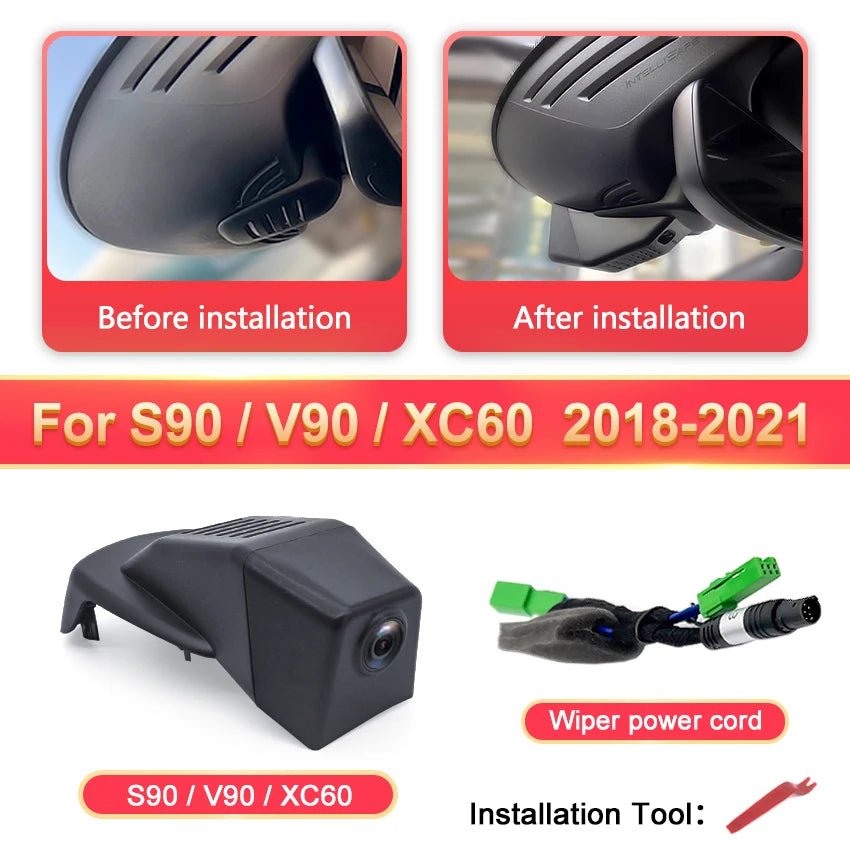 HD 4K Dash Cam DVR Ccamera for Volvo XC40 XC60 XC90 S60 V60 S90 V90 V40 S80 XC70 C40 Car Dvr UHD Mini Camera WiFi Video Recorder