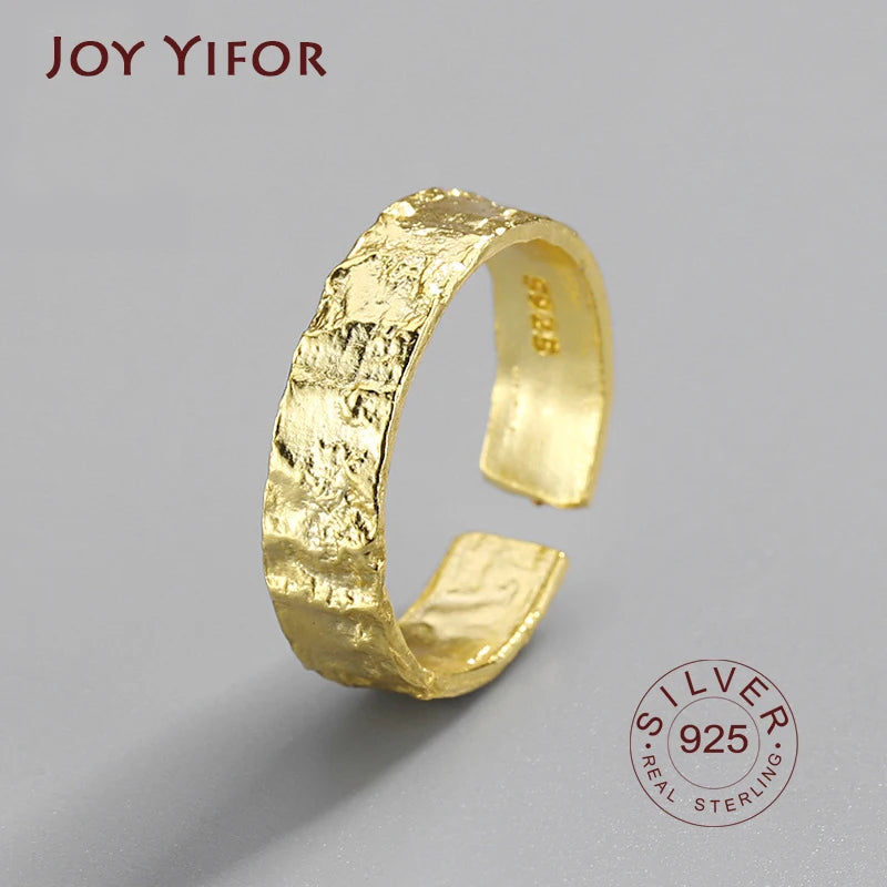 Irregular Rock Texture Gold Ring Women Rings 925 Sterling Silver Anillo Plata 925 Mujer Parure Bijoux Femme 2020 Bague