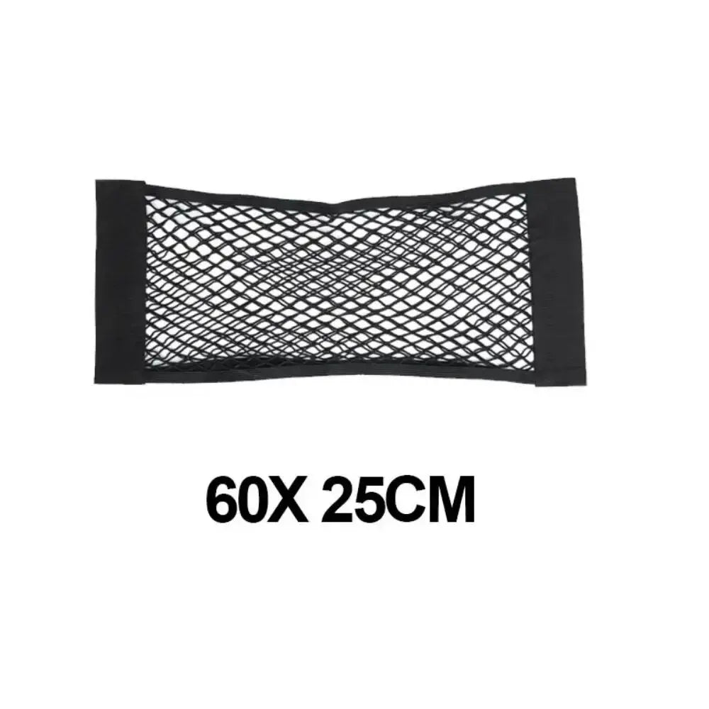 Car Back Rear Mesh Trunk Seat Elastic String Net Magic Sticker Universal Storage Bag Pocket Cage Auto Organizer Seat Back Bag