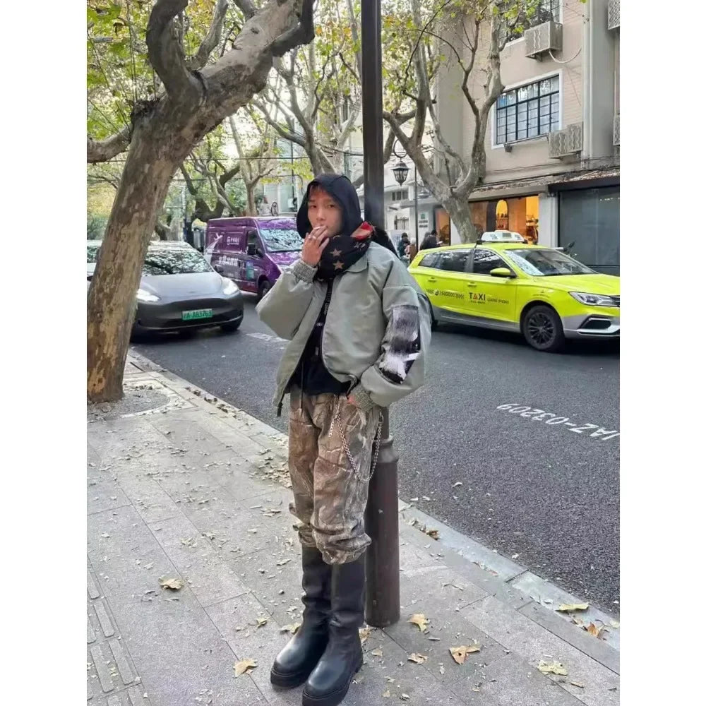 NIGO MR Faded Do Old Real Tree Camouflage Pants Work Jeans Retro Do Old Hole Print Pants Men's Spring Fall #NGTOP11292
