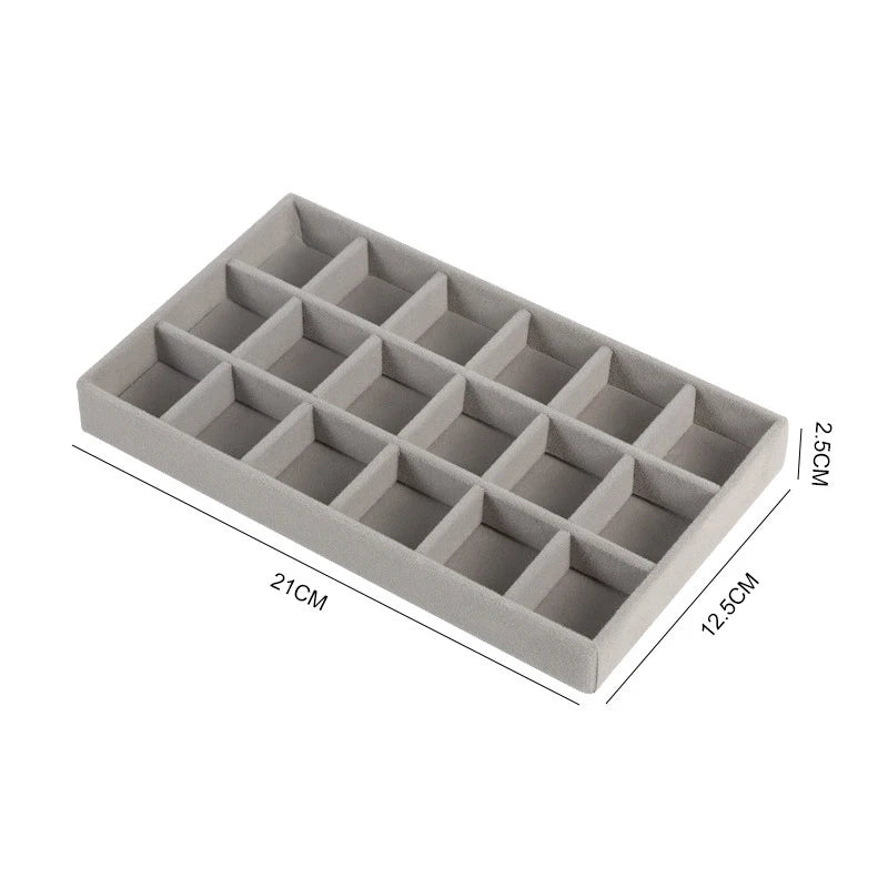 1pc Velvet Jewelry Display Stackable Exquisite Jewellery Holder Portable Ring Earrings Necklace Organizer Box Organizator