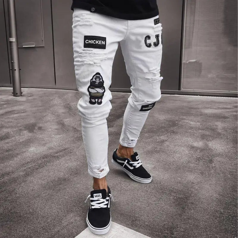 Mens Jeans Brands Straight Stretch Slim Jean Homme Pantalones Hombre Casual Pants Denim Trousers Baggy Jeans Black Blue