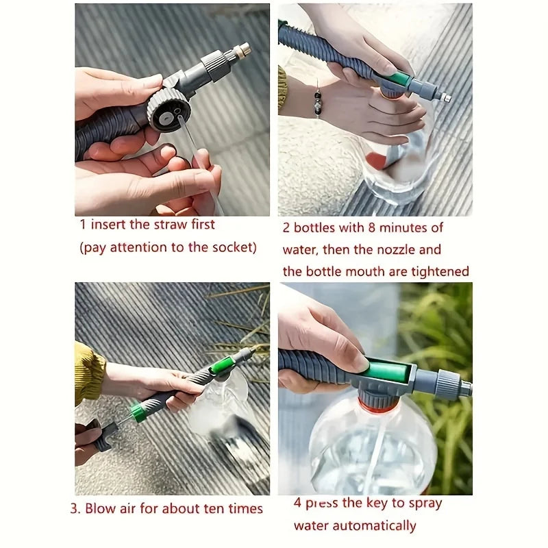 Handheld High-Pressure Air Pump Sprayer with Adjustable Nozzle - Mosquito and Insect Mister for Outdoor, Power-Free & Energy-Fre