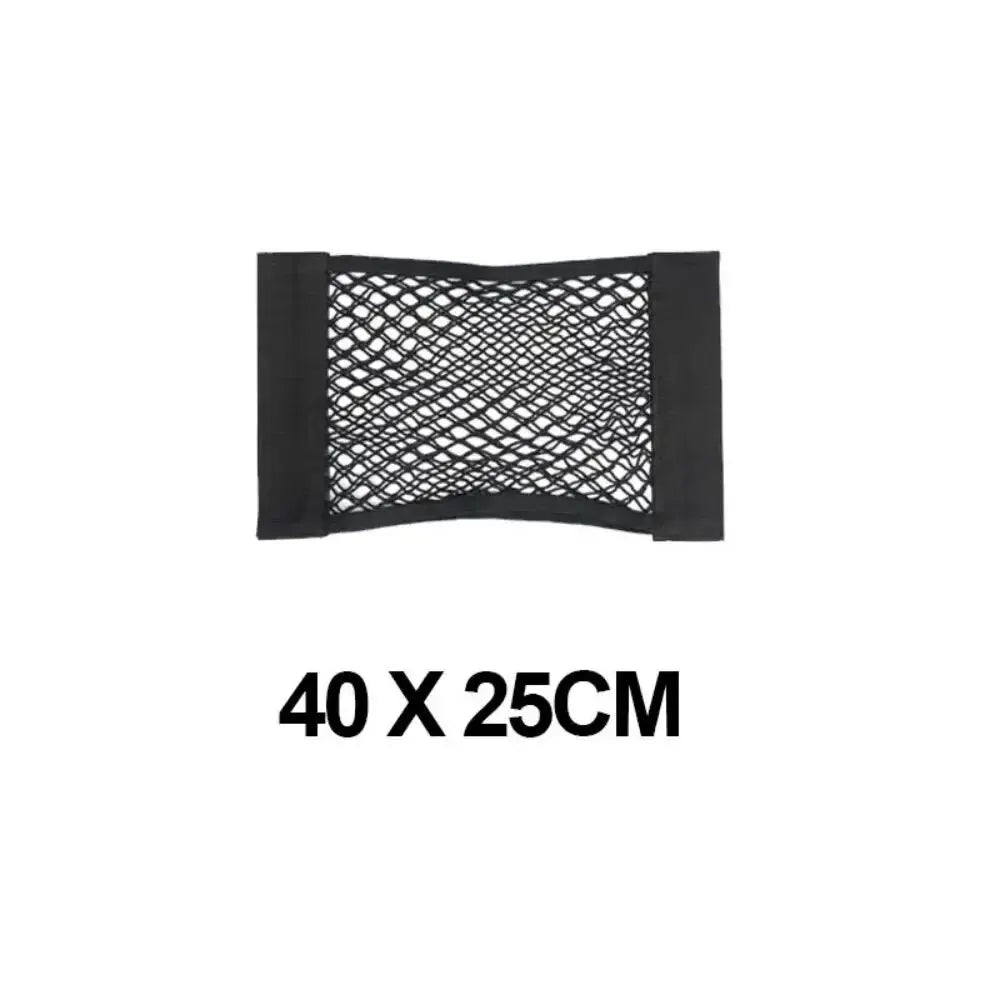 Car Back Rear Mesh Trunk Seat Elastic String Net Magic Sticker Universal Storage Bag Pocket Cage Auto Organizer Seat Back Bag
