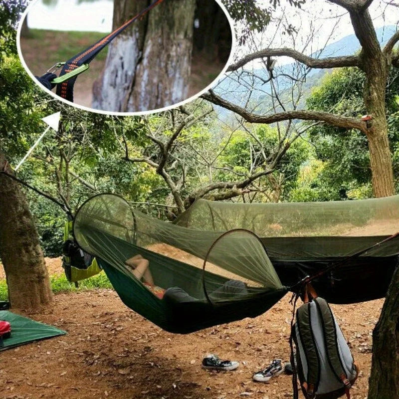 2pcs Hammock Straps, Special Reinforced Polyester Straps, 5 Ring High Load-Bearing Barbed Hammock Straps For Outdoor Camping