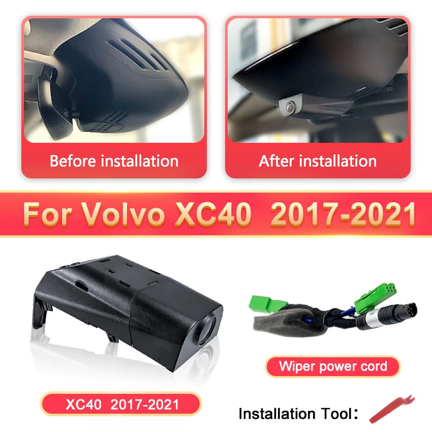 HD 4K Dash Cam DVR Ccamera for Volvo XC40 XC60 XC90 S60 V60 S90 V90 V40 S80 XC70 C40 Car Dvr UHD Mini Camera WiFi Video Recorder