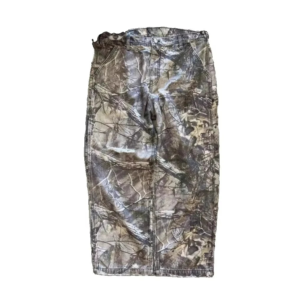 NIGO MR Faded Do Old Real Tree Camouflage Pants Work Jeans Retro Do Old Hole Print Pants Men's Spring Fall #NGTOP11292