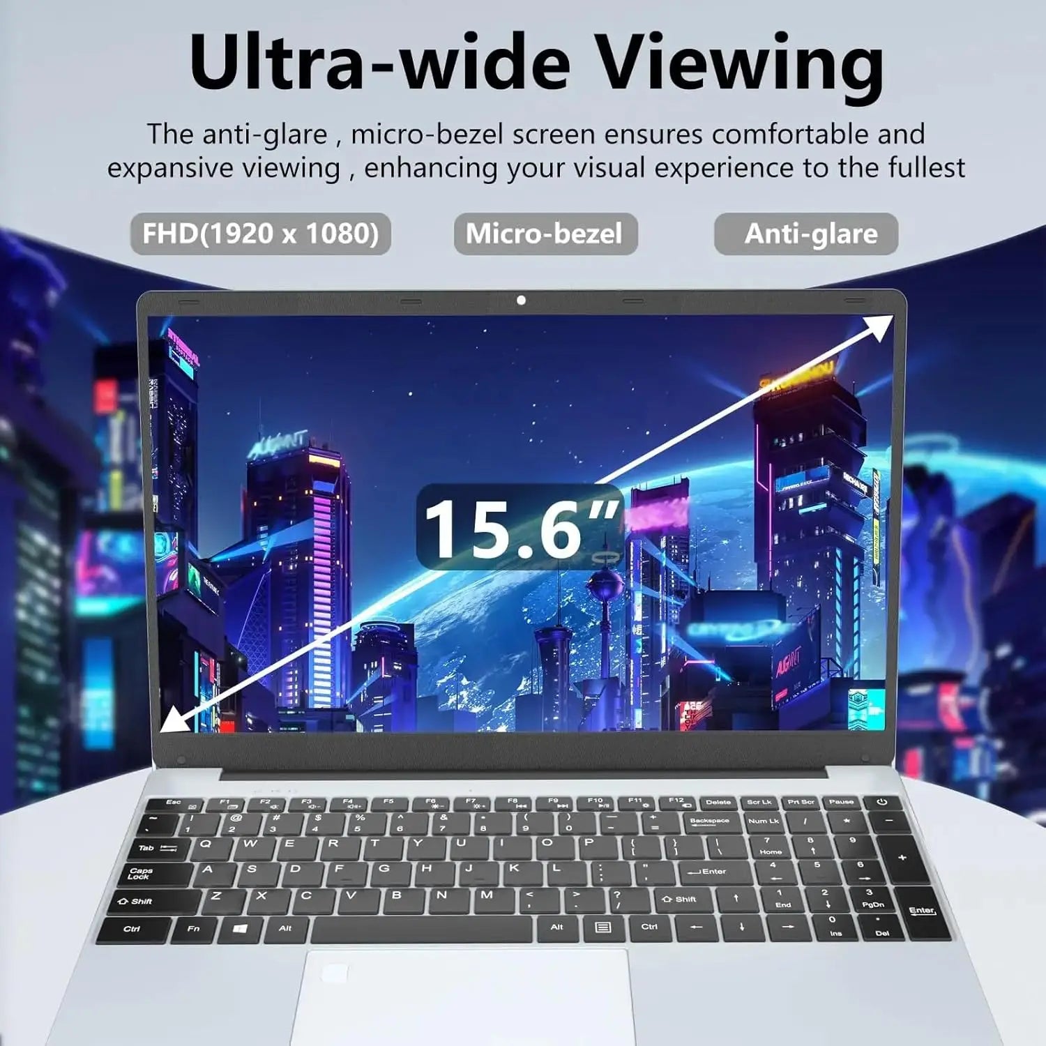 15.6" Intel Notebook PC Gamer Ultra Slim Laptop Intel Celeron N4000 16GB RAM 1TB 2TB SSD Office Study Computer PC Windows 11 Pro