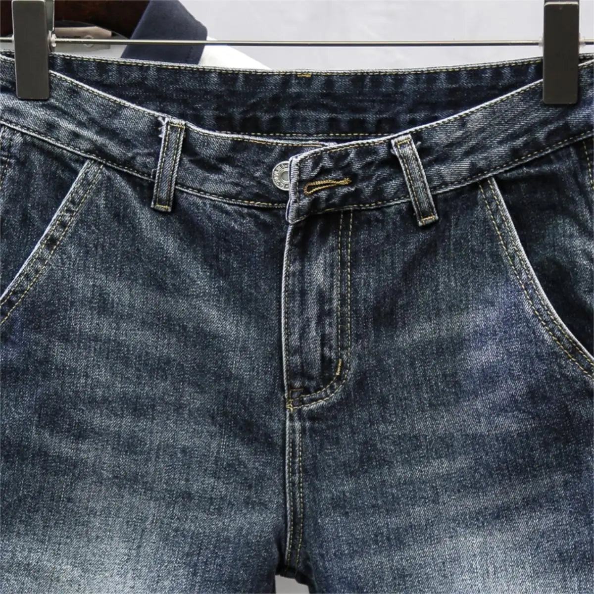 2025 New Denim Men's Slim-fitting Fashion Scratched Pants Trendy Brand Heavy Washed Five-point Pants Jeans Shorts for Man