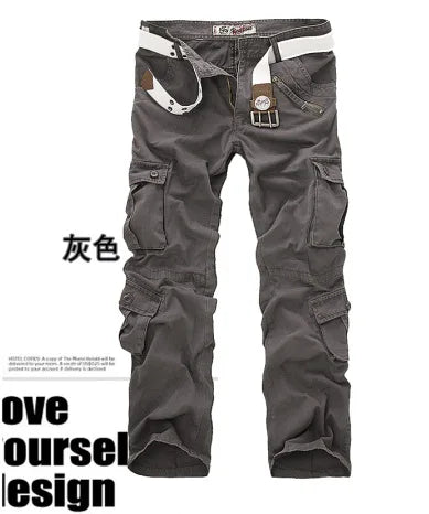 Men Jeans Cargo Pants Camouflage Mid Waist Patchwork Denim Slim Fit Zipper Pockets Solid Ankle Length Trousers High Street