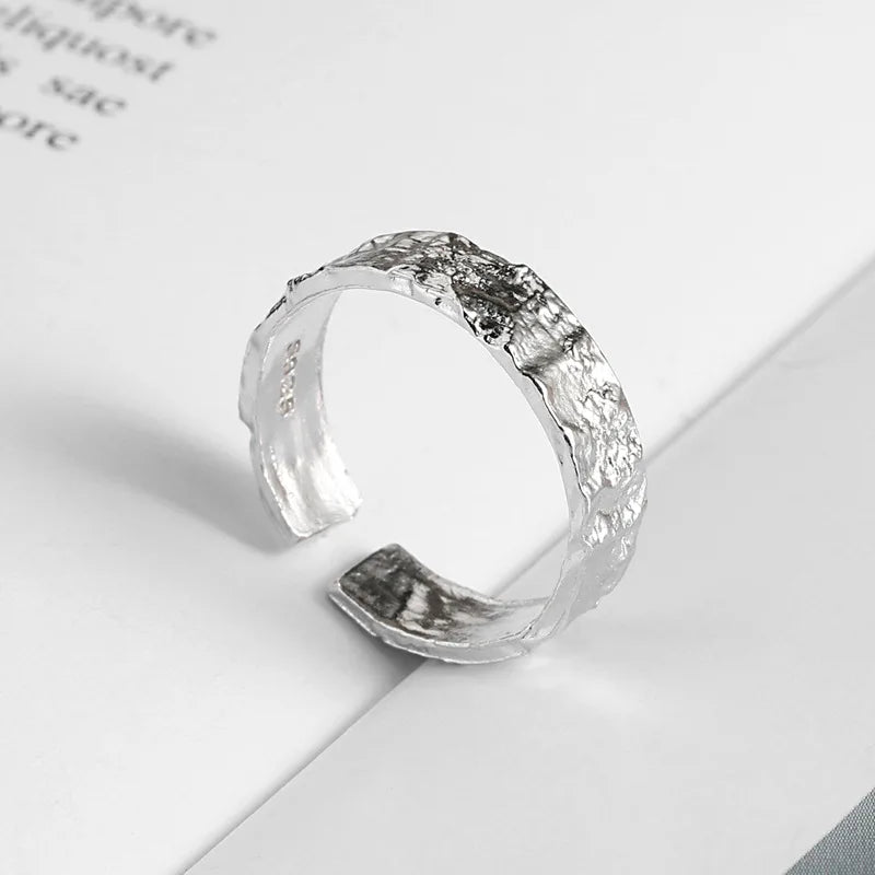 Irregular Rock Texture Gold Ring Women Rings 925 Sterling Silver Anillo Plata 925 Mujer Parure Bijoux Femme 2020 Bague