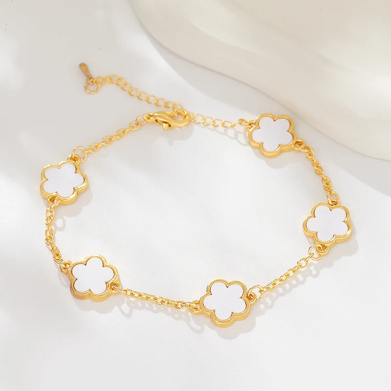 Luxury Classic Five Flower Bracelet Adjustable Five-Pointed Star Wristband Chain For Women Fashion Party Jewelry Gift Clover