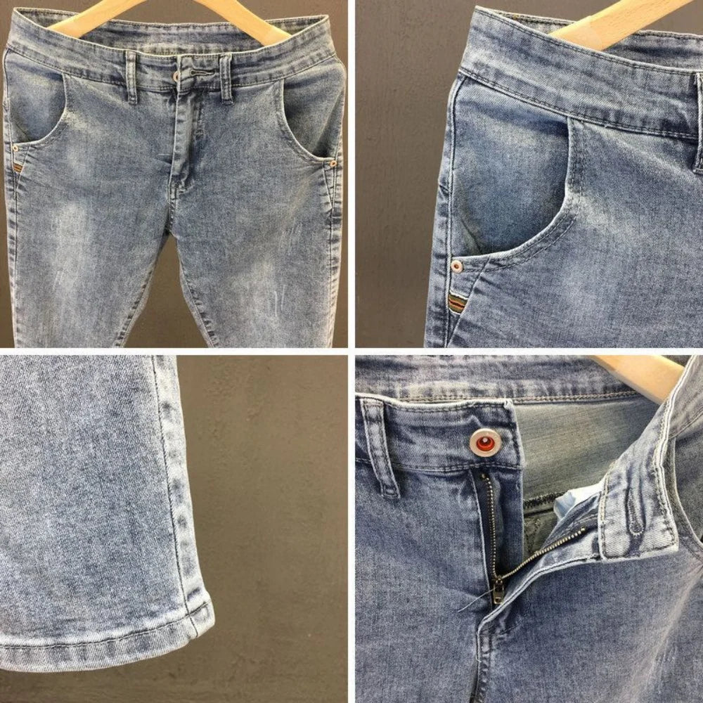 Mens Pants Zipper Stretch Jeans Casual Slim Fit Trousers Male Pencil Pants Denim Skinny Jeans for Men pantalon homme y2k