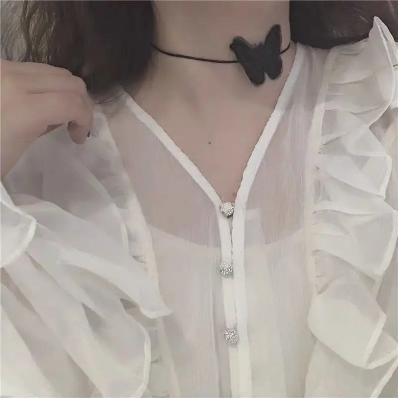 10 Style Red Blue Black Bohemian Lace Necklaces For Women Fashion Gothic Punk Contrast Color Choker Chain Jewelry Friends Gift