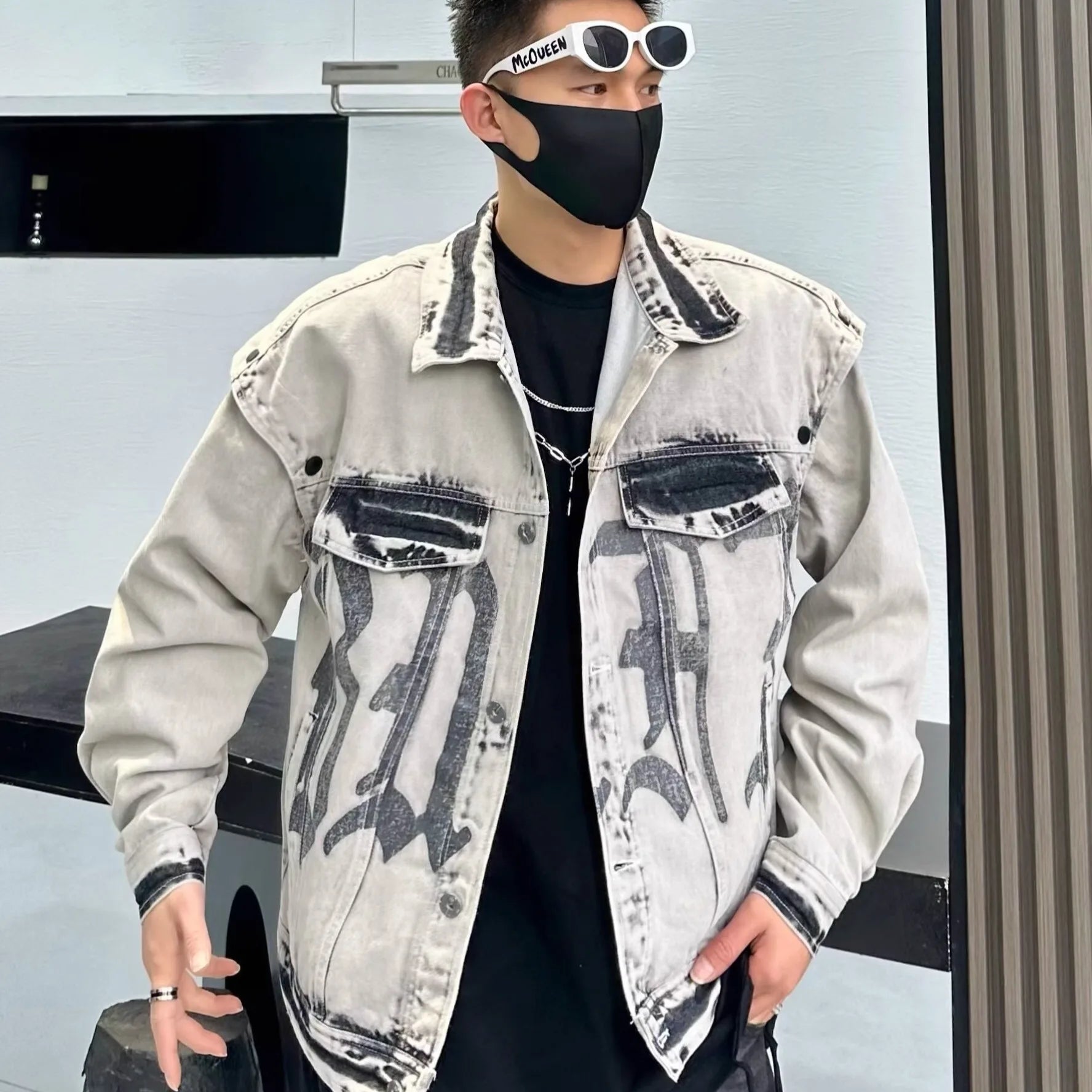 Autumn Men Solid Denim Jackets Fashion Motorcycle Vintage Jeans Jackets Hommes Slim Fit Cotton Casual Black Blue Coats