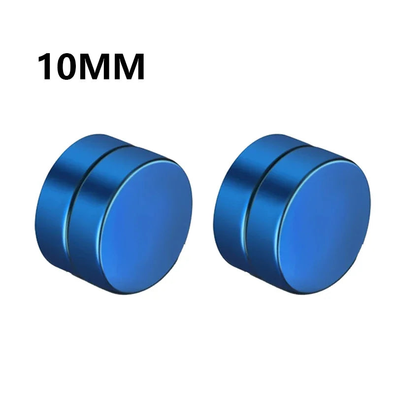1Pairs Crystal Strong Magnetic Ear Stud Clip Earrings for Men Women, Punk Round Zircon Magnet Earrings Non Piercing Ear Jewelry