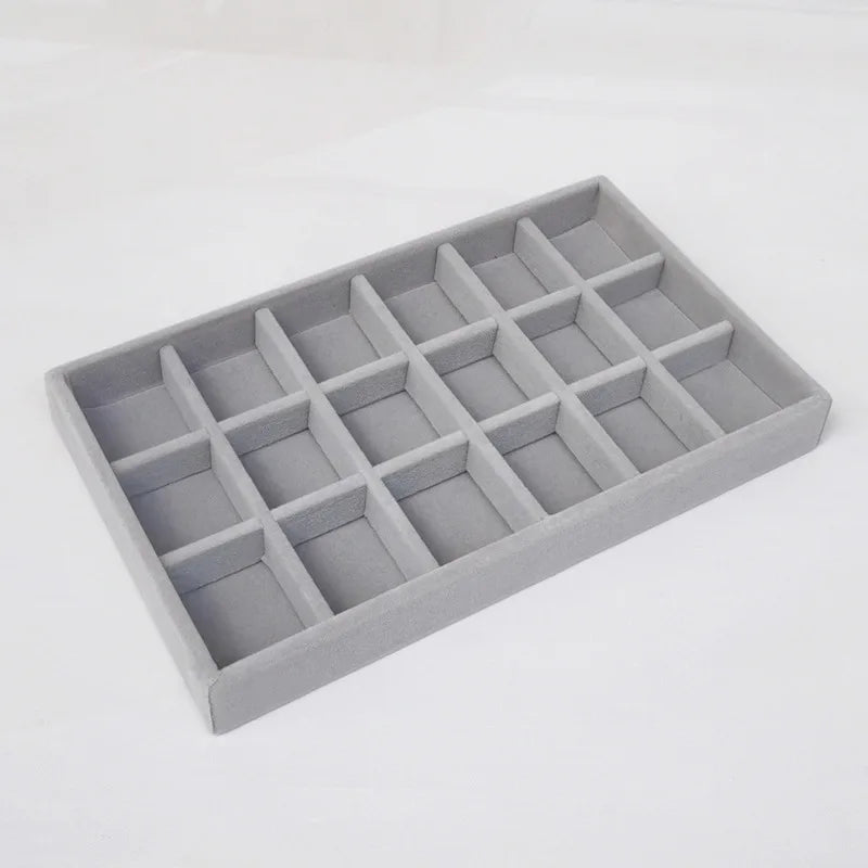 1pc Velvet Jewelry Display Stackable Exquisite Jewellery Holder Portable Ring Earrings Necklace Organizer Box Organizator