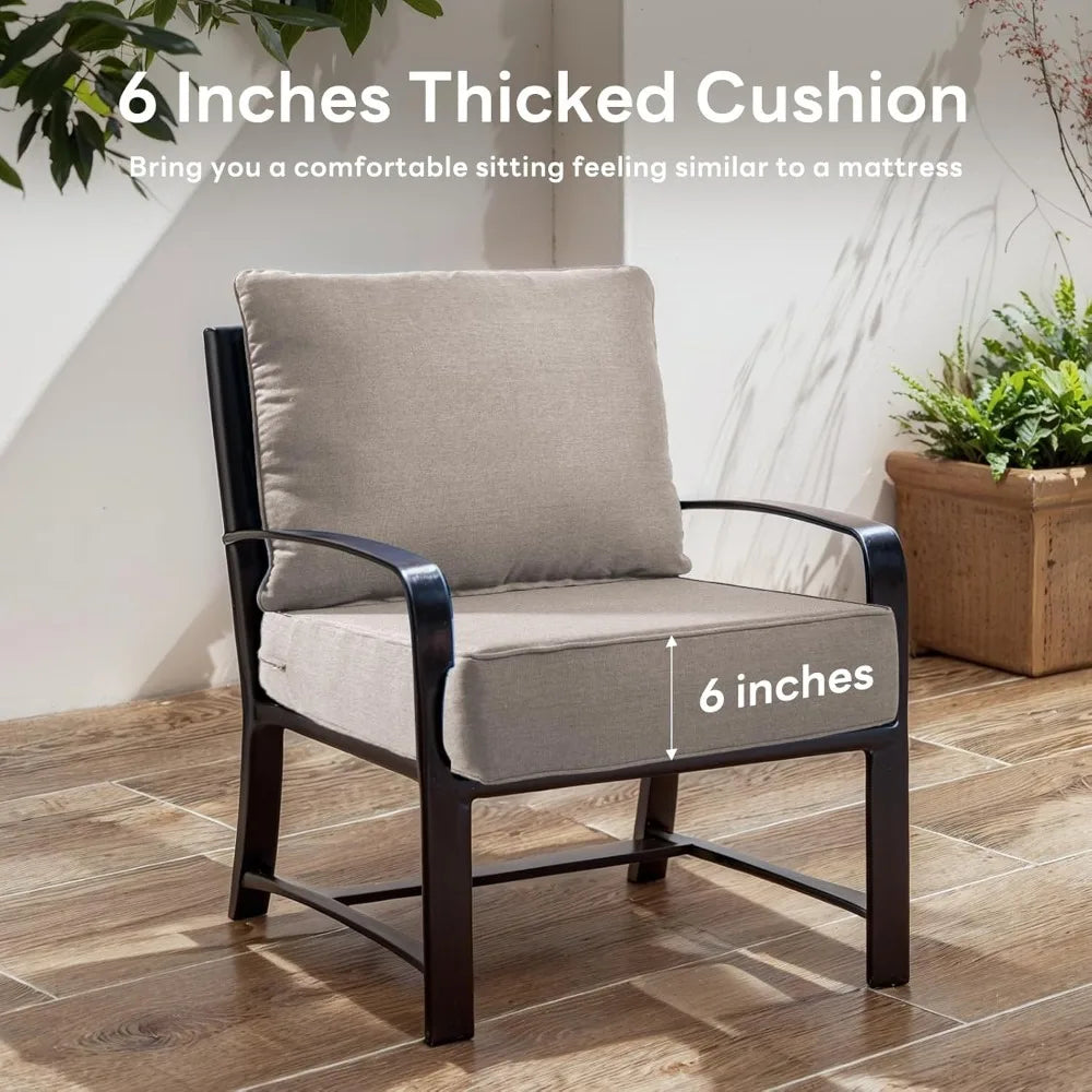 6" Thicker Outdoor Chair Cushion 5 Sets - 24" *24" *6" Waterproof Patio Furniture Cushions with Removable Cover, 28D High