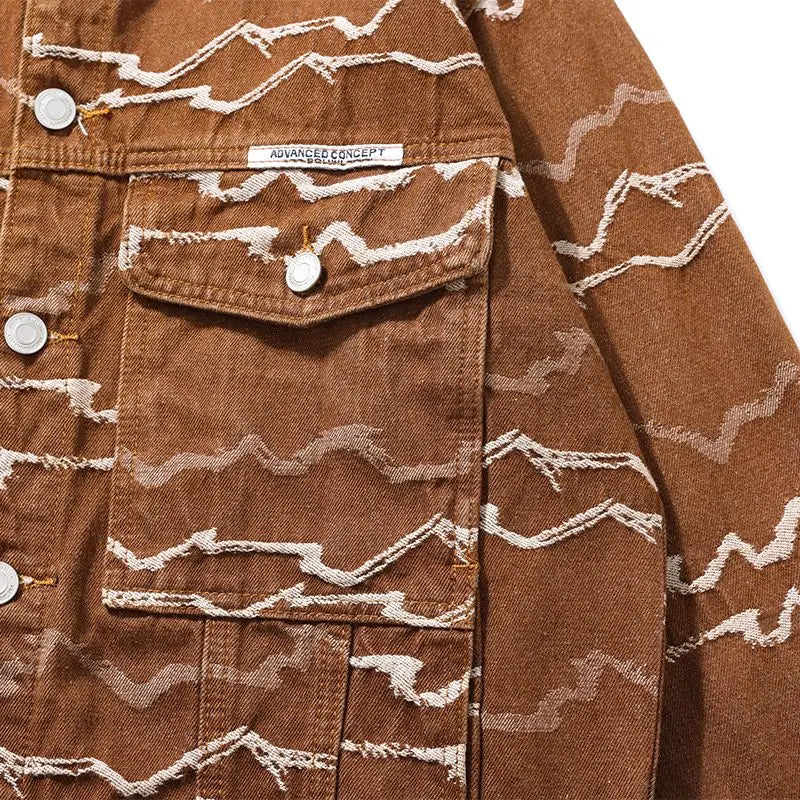 Vintage Loose-fit Denim Jacket for Men Streetwear Fashion American Western Cowboy Style Retro Loose Fit Jean Coat
