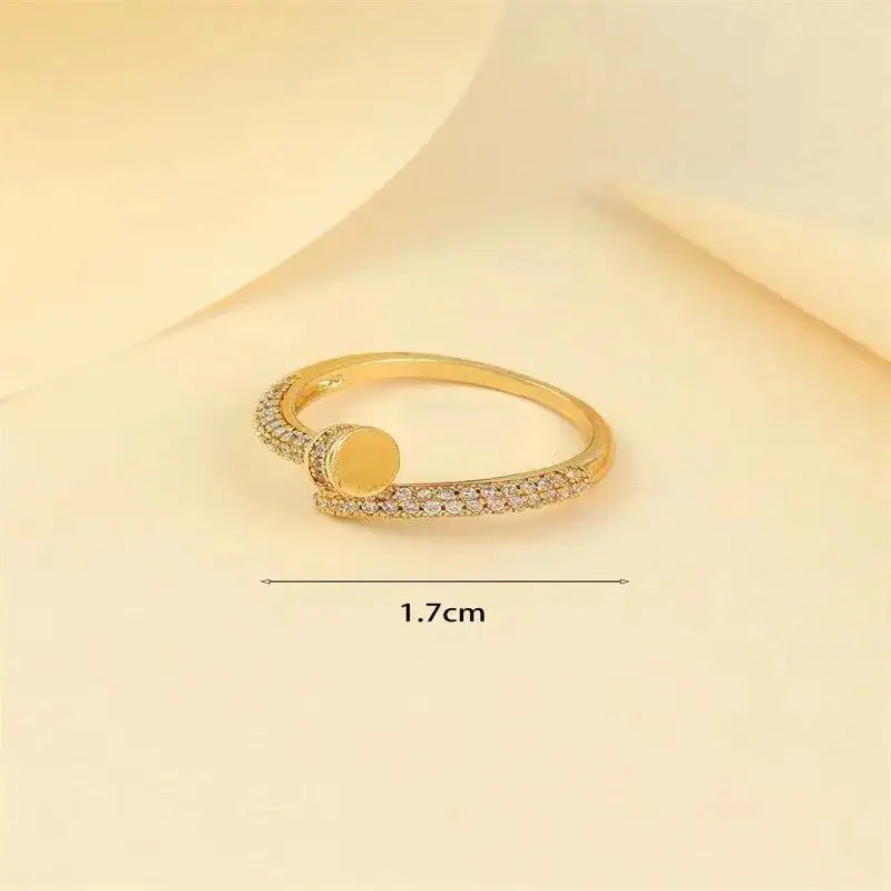 Korean  Punk Cubic Zirconia adjustable ring for Women Office Party Friends Gifts  Jewelry Accessories