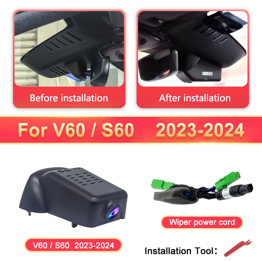 HD 4K Dash Cam DVR Ccamera for Volvo XC40 XC60 XC90 S60 V60 S90 V90 V40 S80 XC70 C40 Car Dvr UHD Mini Camera WiFi Video Recorder