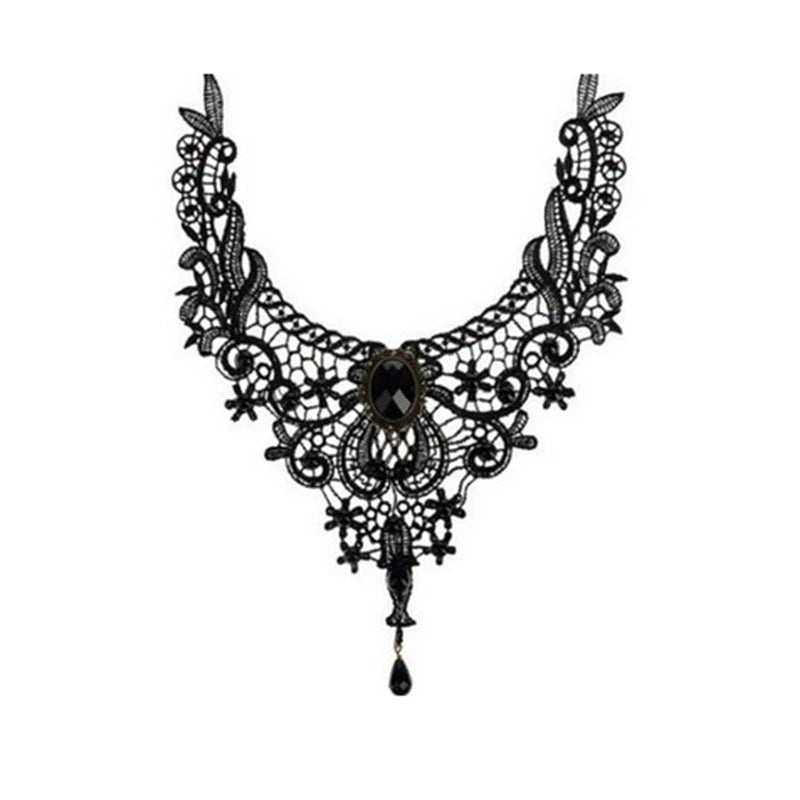 Gothic Punk Lace Choker Necklace For Women Fashion Retro Clavicle Chain Halloween Collar Choker Steampunk Jewelry Gift for Girl