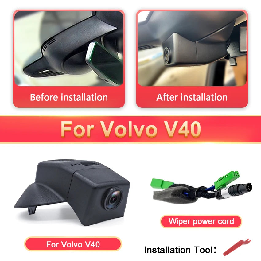HD 4K Dash Cam DVR Ccamera for Volvo XC40 XC60 XC90 S60 V60 S90 V90 V40 S80 XC70 C40 Car Dvr UHD Mini Camera WiFi Video Recorder