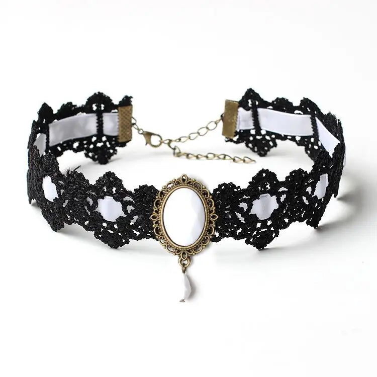 10 Style Red Blue Black Bohemian Lace Necklaces For Women Fashion Gothic Punk Contrast Color Choker Chain Jewelry Friends Gift