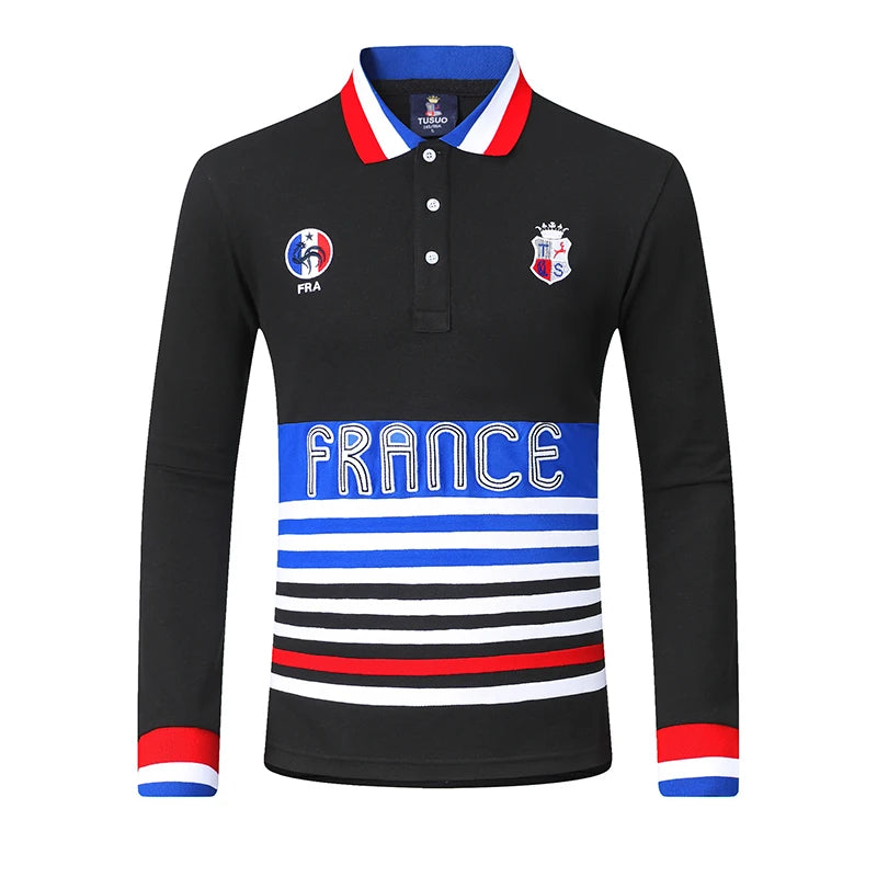 Classic New Men's Long Polo Shirts Striped Design Cotton Breathable Full Sleeve Casual Collar T Shirts for Men clothing