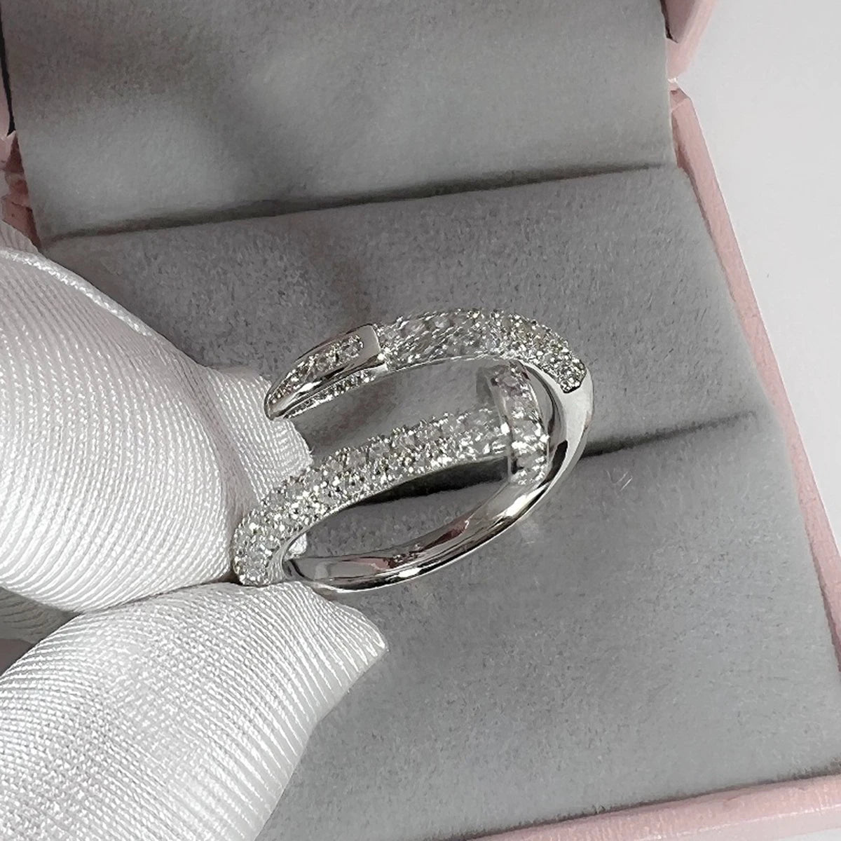 Korean  Punk Cubic Zirconia adjustable ring for Women Office Party Friends Gifts  Jewelry Accessories
