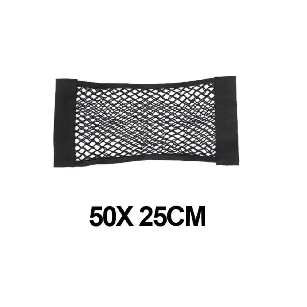 Car Back Rear Mesh Trunk Seat Elastic String Net Magic Sticker Universal Storage Bag Pocket Cage Auto Organizer Seat Back Bag
