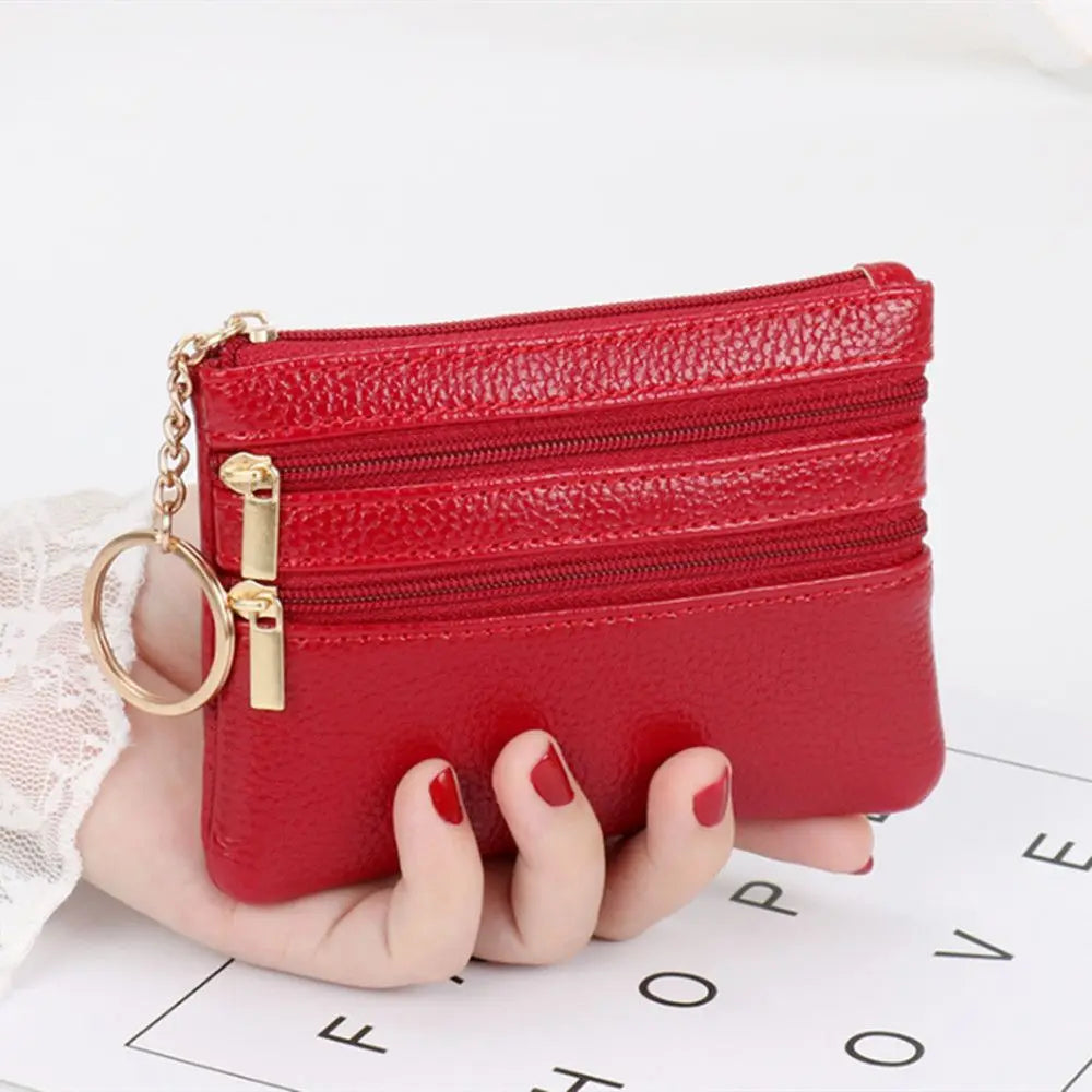 Soft Mini Card Holder Wallet Multi-functional Bag Women Wallet Clutch Zip Female Short Small Coin Purse Money Bag