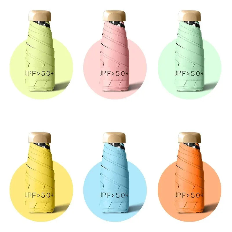 Flat 50% off Sun Protection Parasol, WOMEN'S Sun Umbrella, Anti-UV, Sunny and Rainy Dual-use Umbrella, Pocket Umbrella, Port