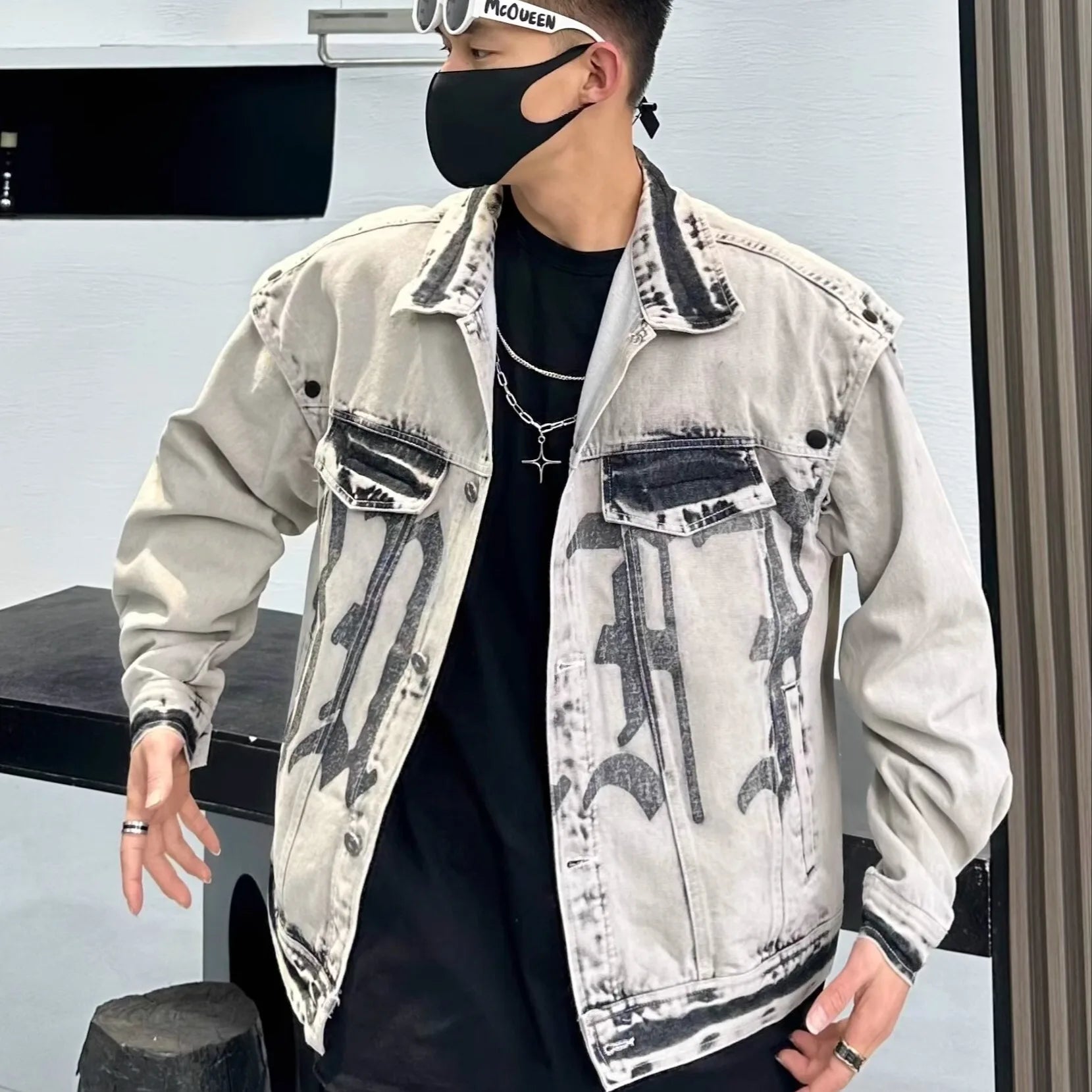 Autumn Men Solid Denim Jackets Fashion Motorcycle Vintage Jeans Jackets Hommes Slim Fit Cotton Casual Black Blue Coats