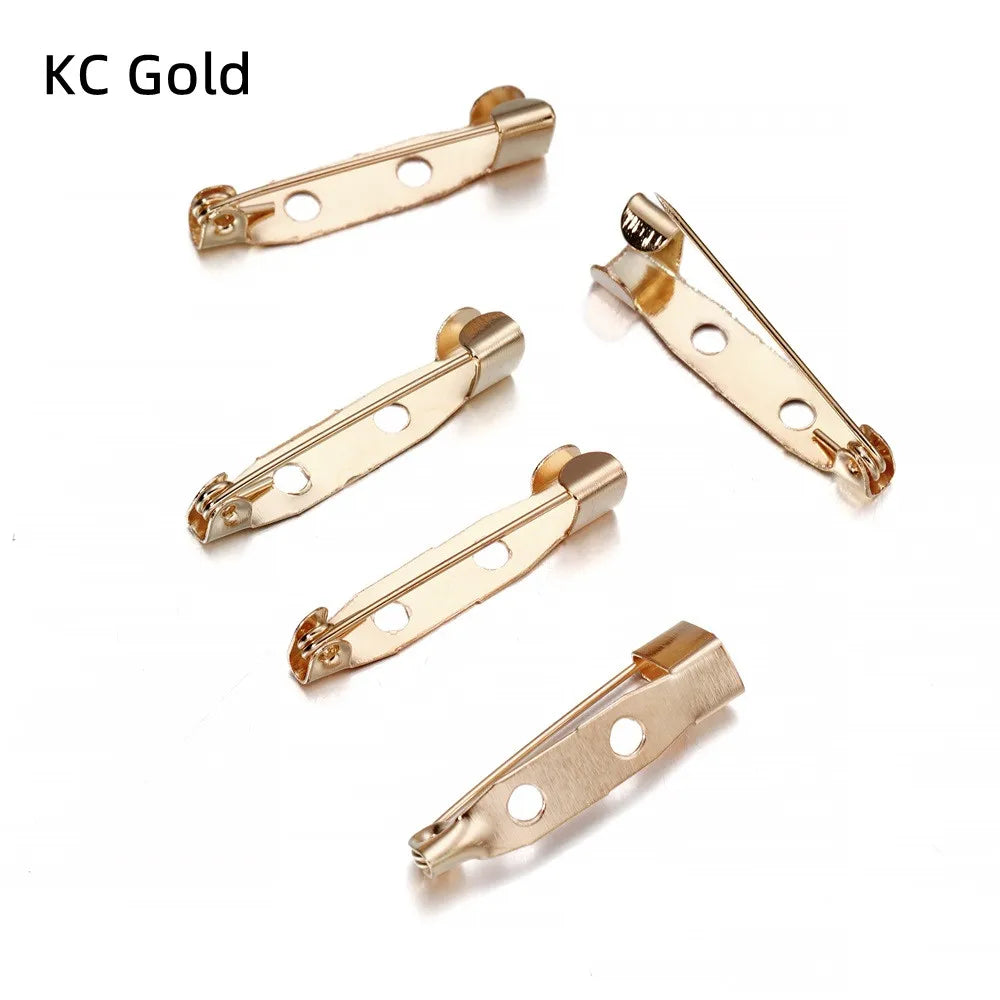 50pcs/lot 15 20 25 35 40 mm Brooch Clip Base Pins Safety Pins Brooch Settings Blank Base For DIY Jewelry Making Supplies