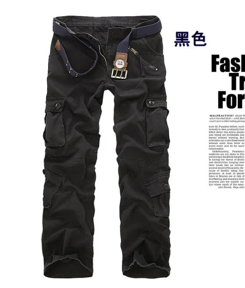 Men Jeans Cargo Pants Camouflage Mid Waist Patchwork Denim Slim Fit Zipper Pockets Solid Ankle Length Trousers High Street