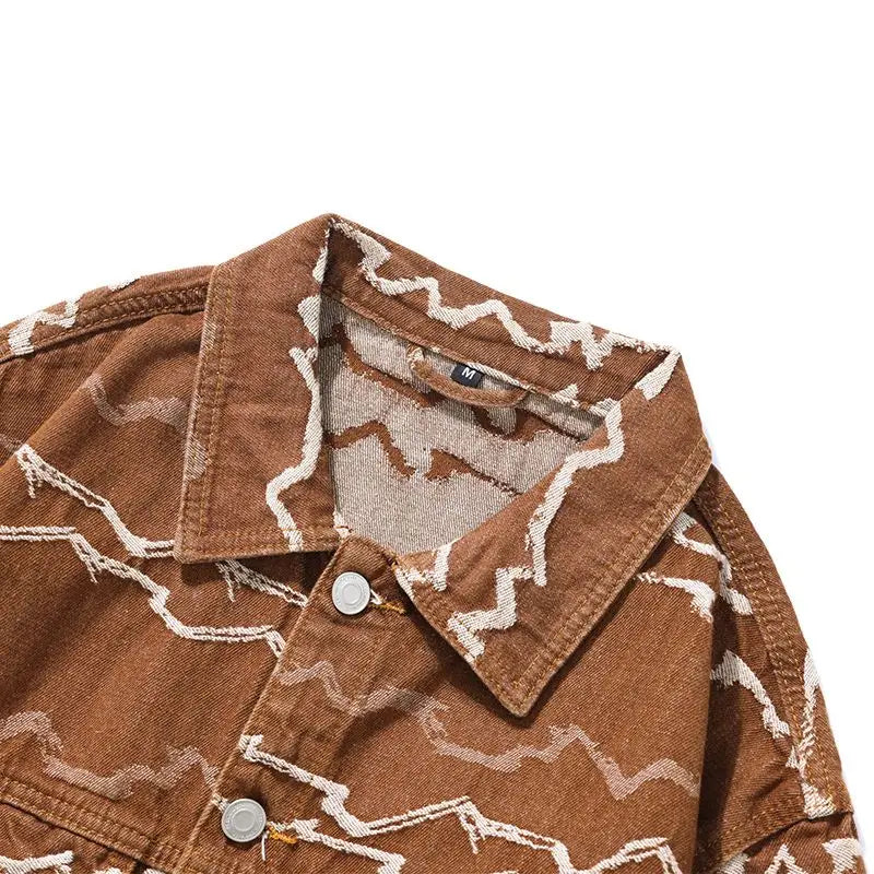 Vintage Loose-fit Denim Jacket for Men Streetwear Fashion American Western Cowboy Style Retro Loose Fit Jean Coat