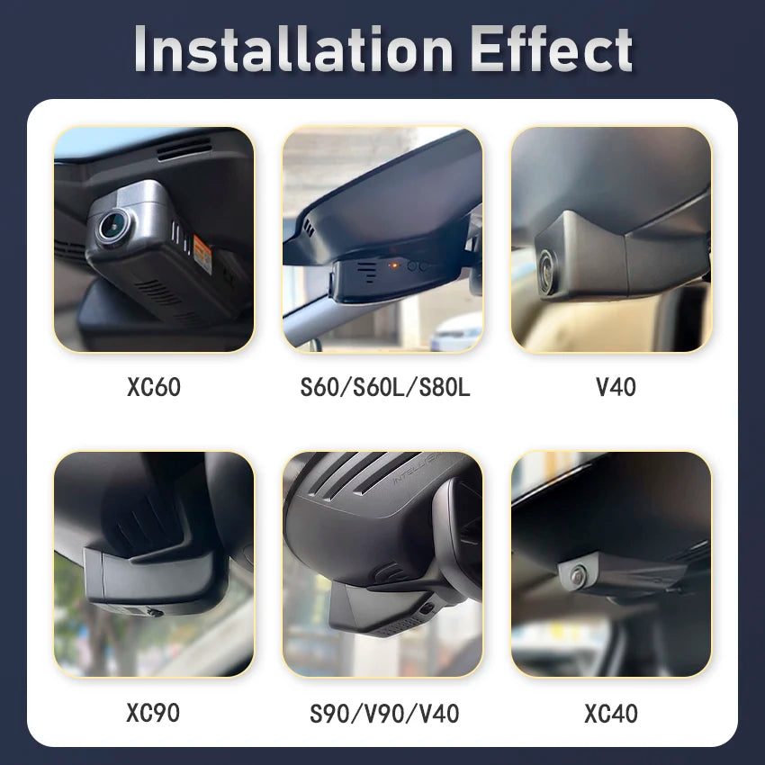 HD 4K Dash Cam DVR Ccamera for Volvo XC40 XC60 XC90 S60 V60 S90 V90 V40 S80 XC70 C40 Car Dvr UHD Mini Camera WiFi Video Recorder