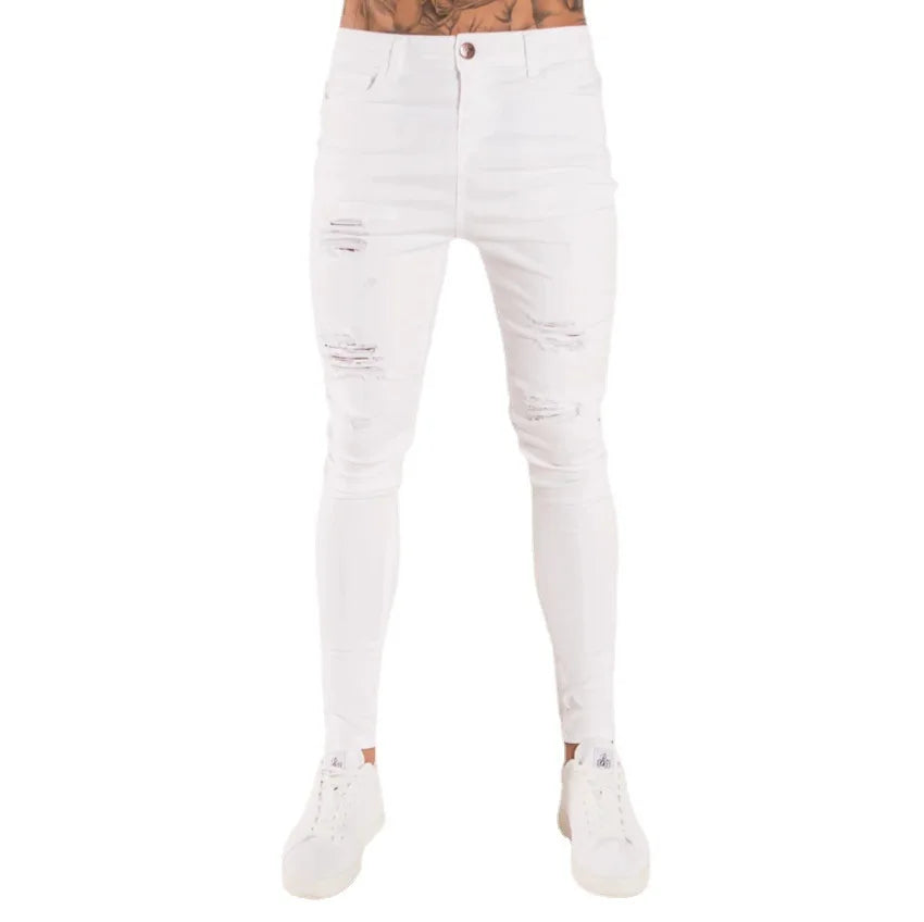 Mens Jeans Brands Straight Stretch Slim Jean Homme Pantalones Hombre Casual Pants Denim Trousers Baggy Jeans Black Blue