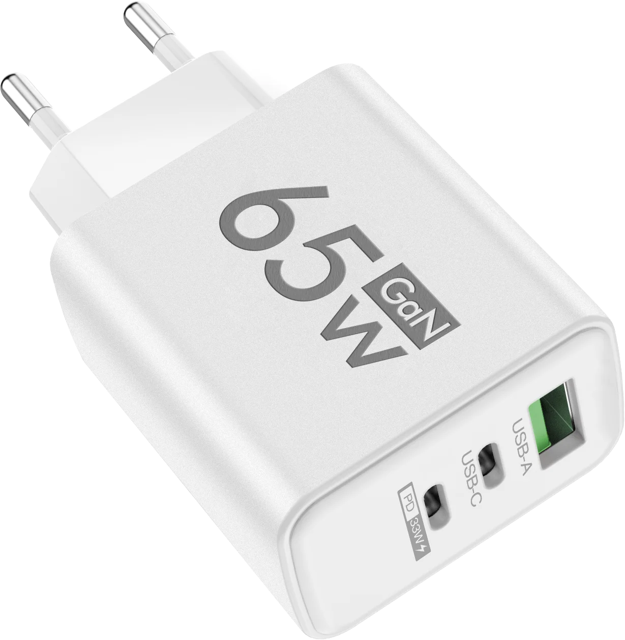 65W GaN USB Charger Type C PD 3 Ports Fast Charging Cellphone Adapter Quick Charge 3.0 For iPhone 16 15 Xiaomi 15 Samsung Huawei