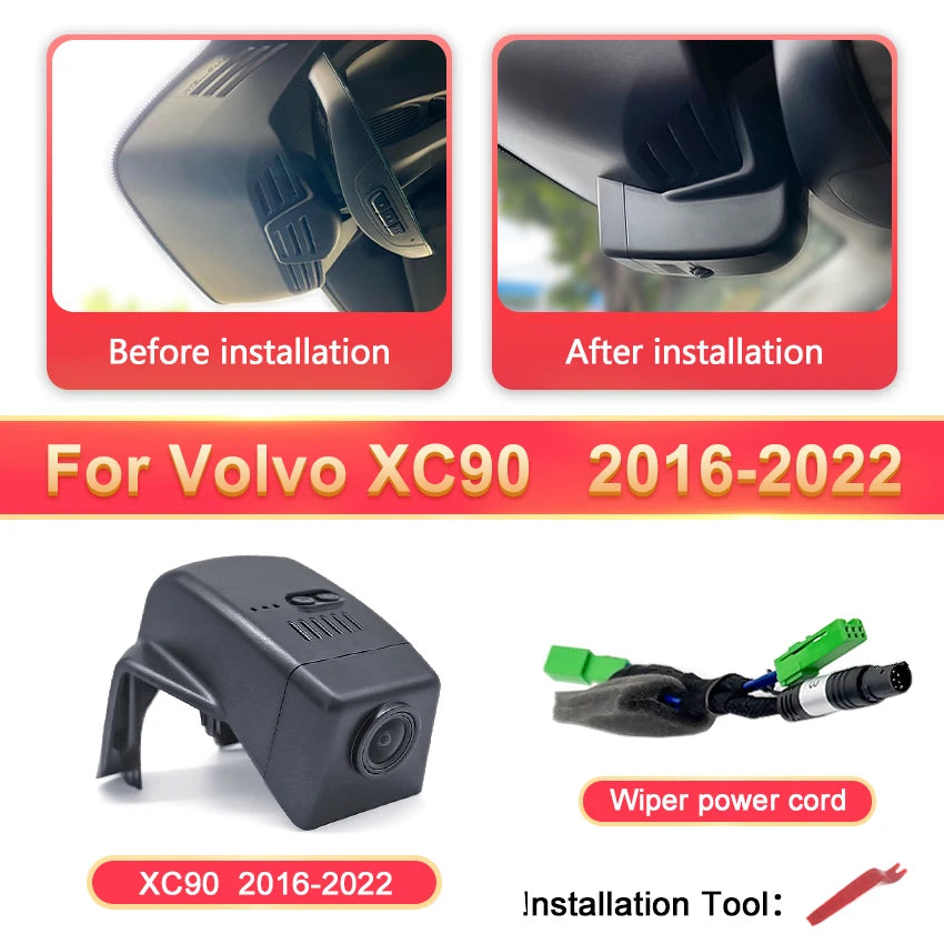 HD 4K Dash Cam DVR Ccamera for Volvo XC40 XC60 XC90 S60 V60 S90 V90 V40 S80 XC70 C40 Car Dvr UHD Mini Camera WiFi Video Recorder