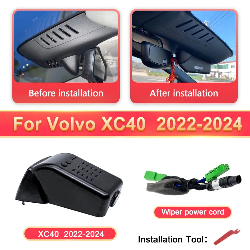 HD 4K Dash Cam DVR Ccamera for Volvo XC40 XC60 XC90 S60 V60 S90 V90 V40 S80 XC70 C40 Car Dvr UHD Mini Camera WiFi Video Recorder